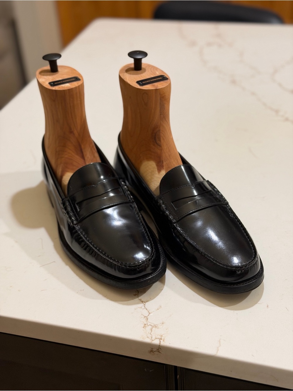 Saint Laurent Black Leather Penny Loafers